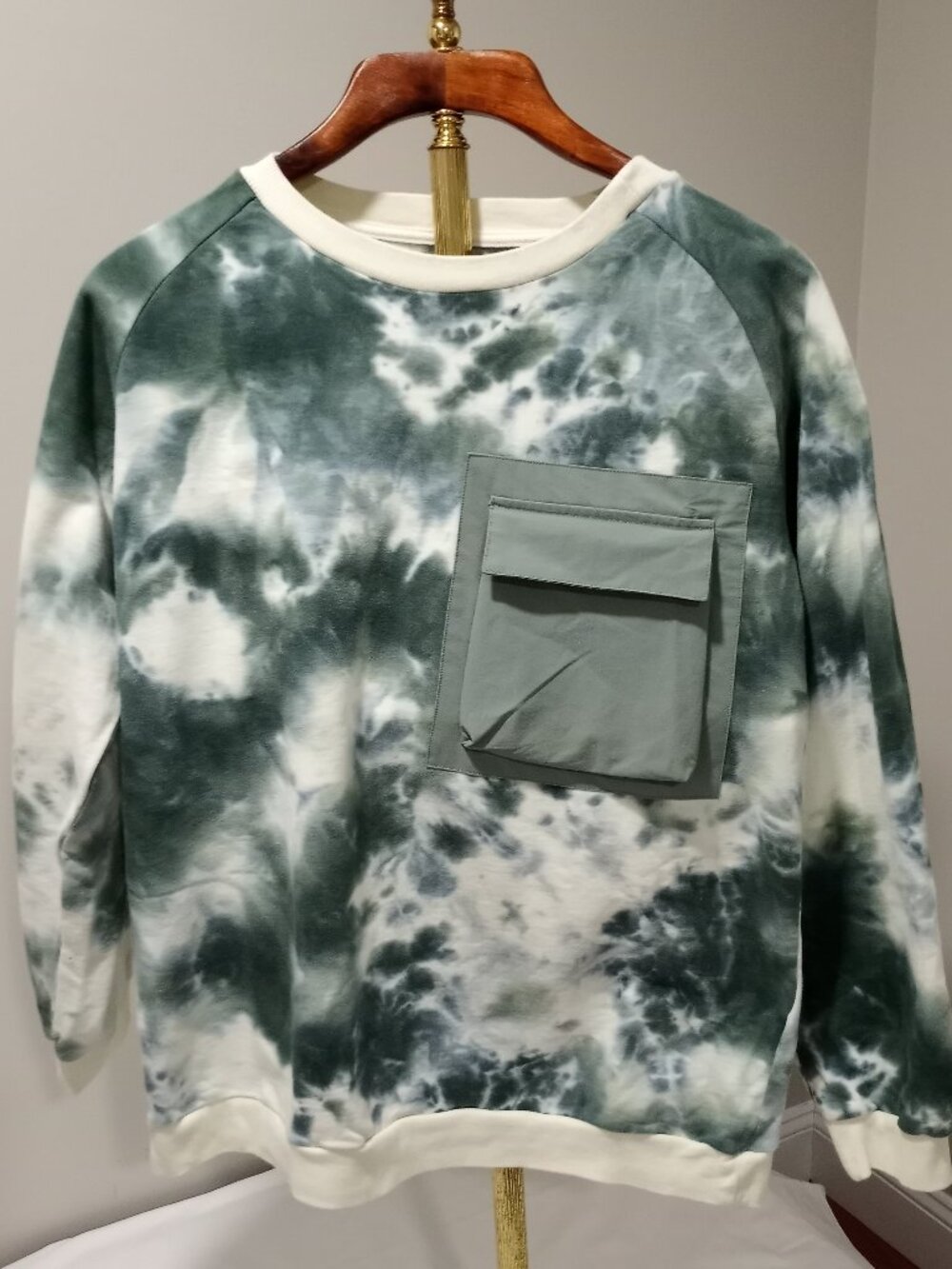 CHAD S02 THOMAS BARBUSCA GREEN TIE DYE SWEATSHIRT MEN SIZE L